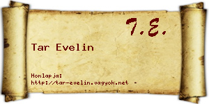 Tar Evelin névjegykártya